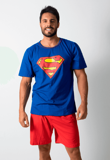 Pijama Masculino Super Homem Manga Curta Short