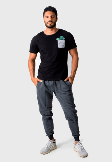 Calça Masculina Moletinho Jogguer Com Punho Cinza Chumbo
