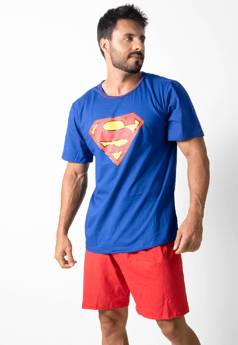 Pijama Masculino Super Homem Manga Curta Short