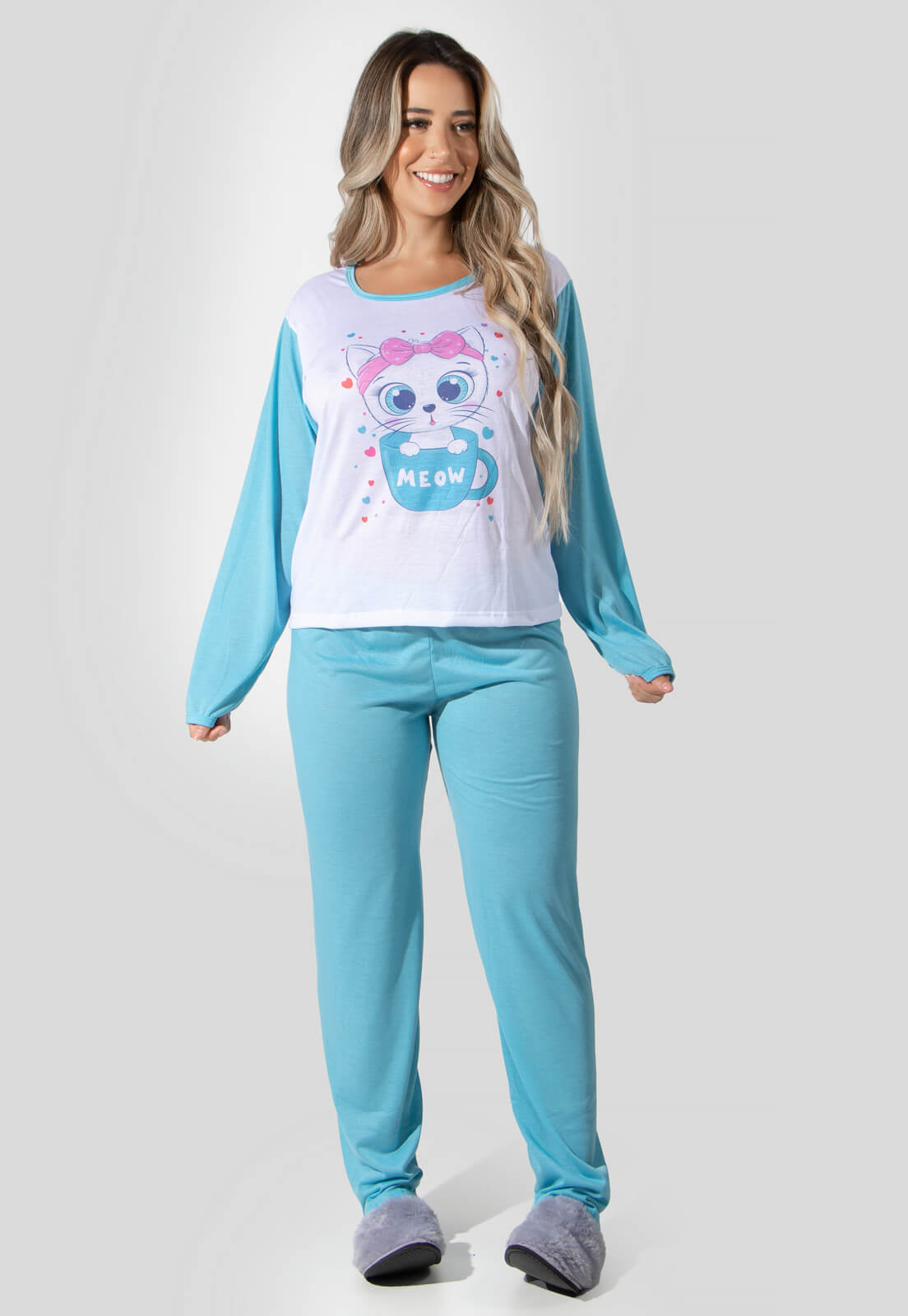 Pijama Longo Azul